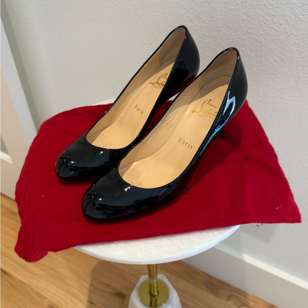 Vintage Christian Louboutin Black Patent Leather Heels